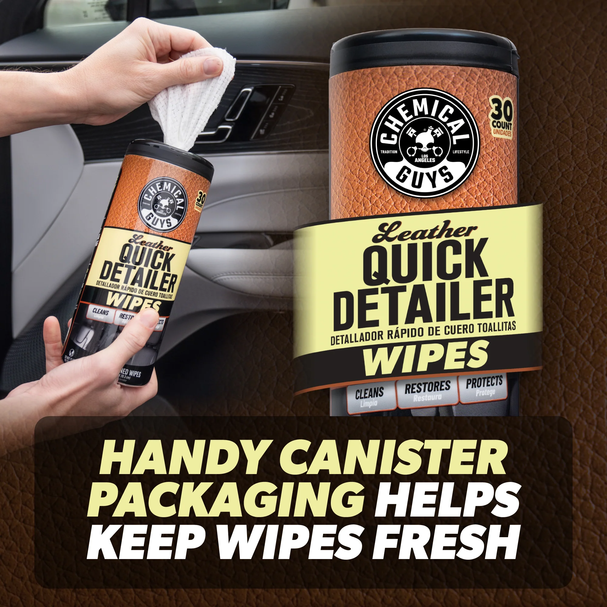 Leather Quick Detailer Wipes - 3-Pack Kit - Image 6